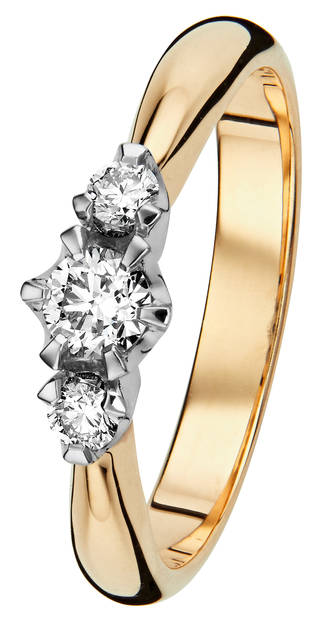 Kohinoor Helene keltakultainen timanttisormus 0,24ct 033-235-25 - Timanttisormukset - 033-235-25-155 - 1