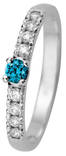 Kohinoor Estelle Ocean Blue valkokultainen timanttisormus 0,24ct 033-216VOC-24 - Timanttisormukset - 033-216VOC-24-165 - 1