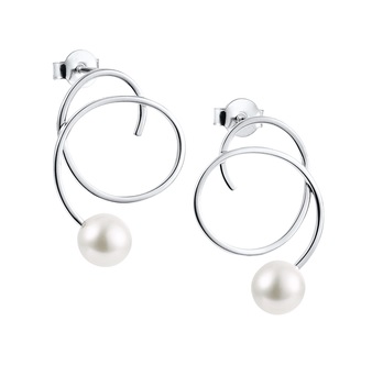 EFVA ATTLING Little Curly Pearly hopeiset korvakorut makeanveden helmillä 12-100-02095 - Naisten korvakorut - 12-100-02095 - 1