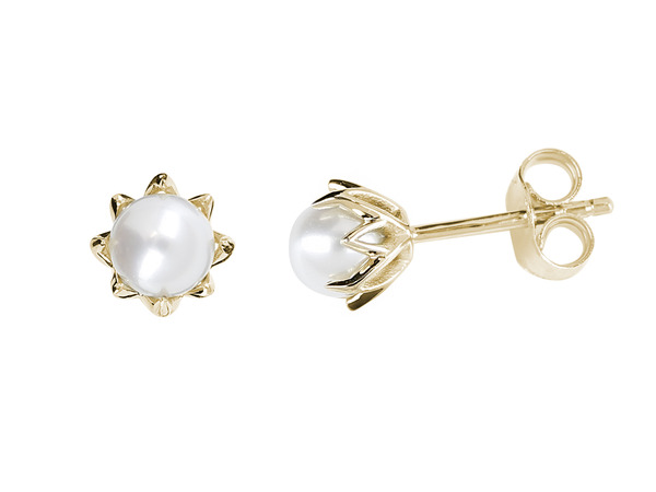 KOHINOOR Helmikorvakorut KK Rosa 2 x 5 mm helmillä ja tappikiinnityksellä. - Helmikorut - 133-260-5 - 1