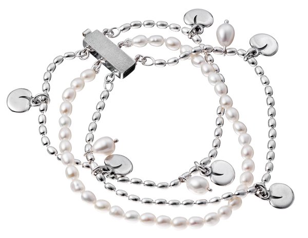 Kalevala Vanamo 65400 hopeinen rannekoru valkealla helminauhalla 2565400VHE - Kalevala rannekorut - 2565400VHE175 - 1