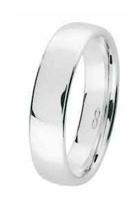 Kohinoor 5mm valkokultainen kihlasormus 003-305V - Kihlasormukset - 003-305V-155 - 1