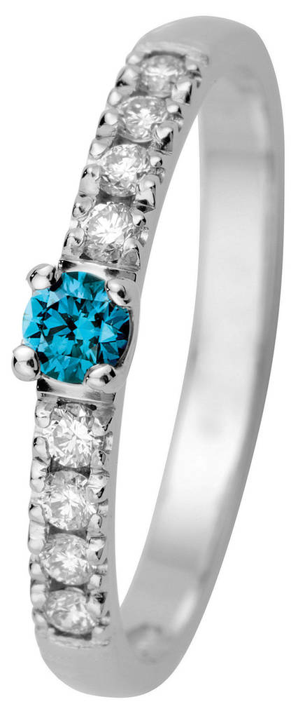 Kohinoor Estelle Ocean Blue valkokultainen timanttisormus 0,24ct 033-216VOC-24 - Timanttisormukset - 033-216VOC-24-165 - 1