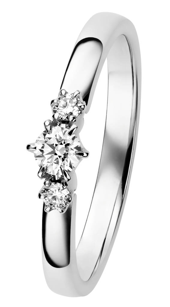 Kohinoor Leonora valkokultainen timanttisormus 0,20ct 034-248V-21 - Timanttisormukset - 034-248v-21-165 - 1