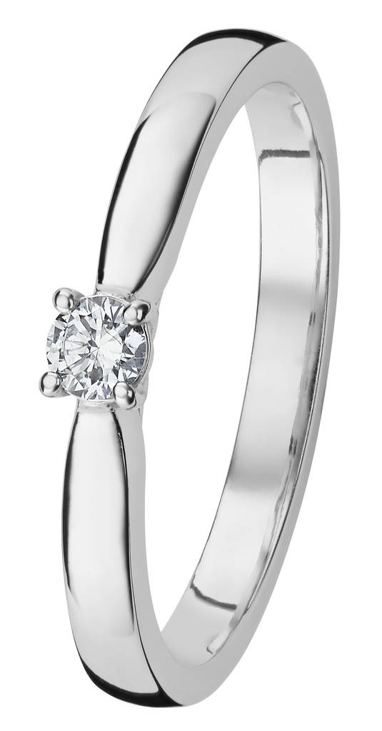 Kohinoor Mia valkokultainen timanttisormus 0,09ct 033-414V-10 - Timanttisormukset - 033-414V-10-165 - 1