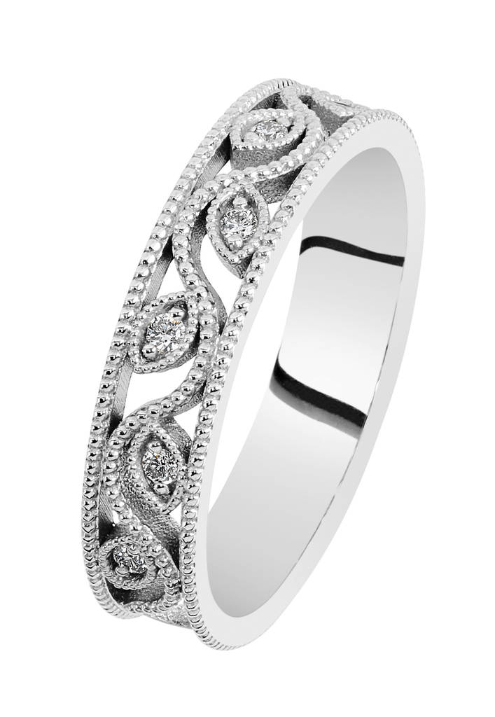 Kohinoor Swan valkokultainen timanttisormus 0,06ct 033-432V-06 - Timanttisormukset - 033-432V-06-175 - 1