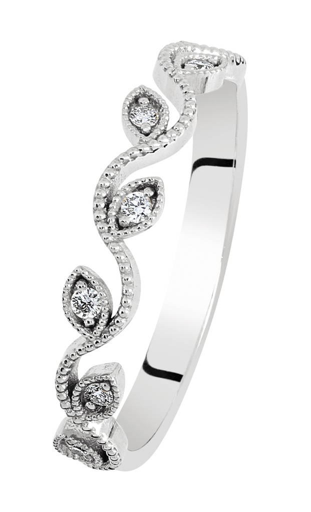 Kohinoor Swan valkokultainen timanttisormus 0,07ct 033-431V-07 - Timanttisormukset - 033-431V-07-165 - 1