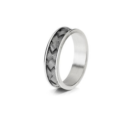 Lumoava Oiva sormus, leveys 6,4mm. - Lumoava hopeasormukset - L52221600185 - 1