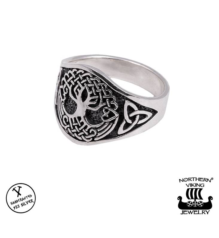 Northern Viking Jewelry "Tree of Life" hopeinen sormus NVJHSO014 - Hopeasormukset - NVJHSO014-175 - 1
