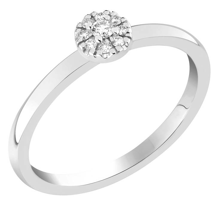 Sandberg Toivomuslähde I valkokultainen timanttisormus 0,07ct - Timanttisormukset - S-665w-165 - 1