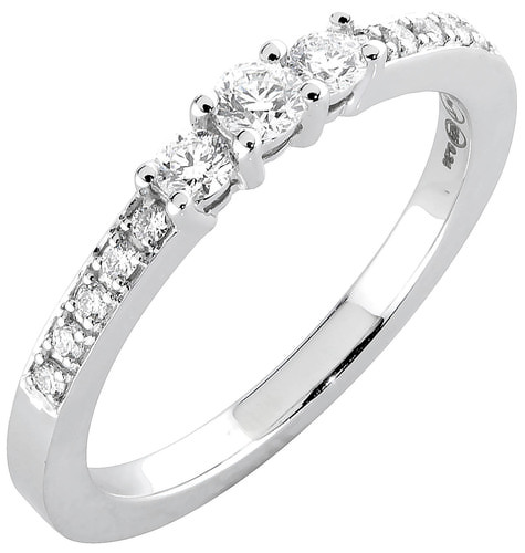 Valkokultainen timanttisormus yht. 0,34ct - Timanttisormukset - K100-3511-175 - 1