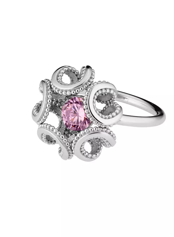 Lumoava Alma hopeinen sormus pinkillä zirkonilla L52251450000 - Lumoava hopeasormukset - L52251450165 - 1