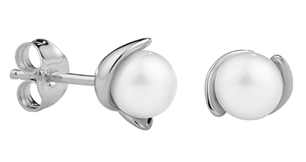 Kohinoor 6mm valkokultaiset helmikorvakorut 133-214v-6 - Helmi korvakorut - 133-214v-6 - 1