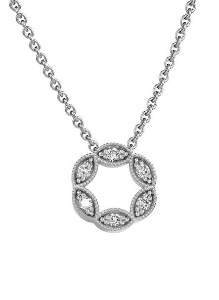 Kohinoor Clara valkokultainen timanttiriipus 0,06ct 123-269V-06 - Naisten kaulakorut - 123-269v-06 - 1