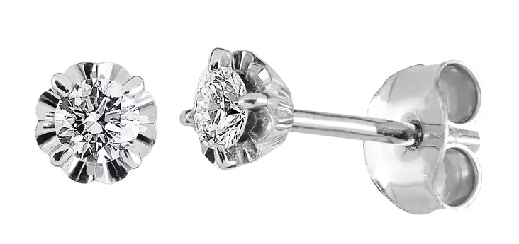 Kohinoor Vega valkokultaiset timanttikorvakorut 2 x 0,08ct 143-445V-16 - Naisten korvakorut - 143-445V-16 - 1