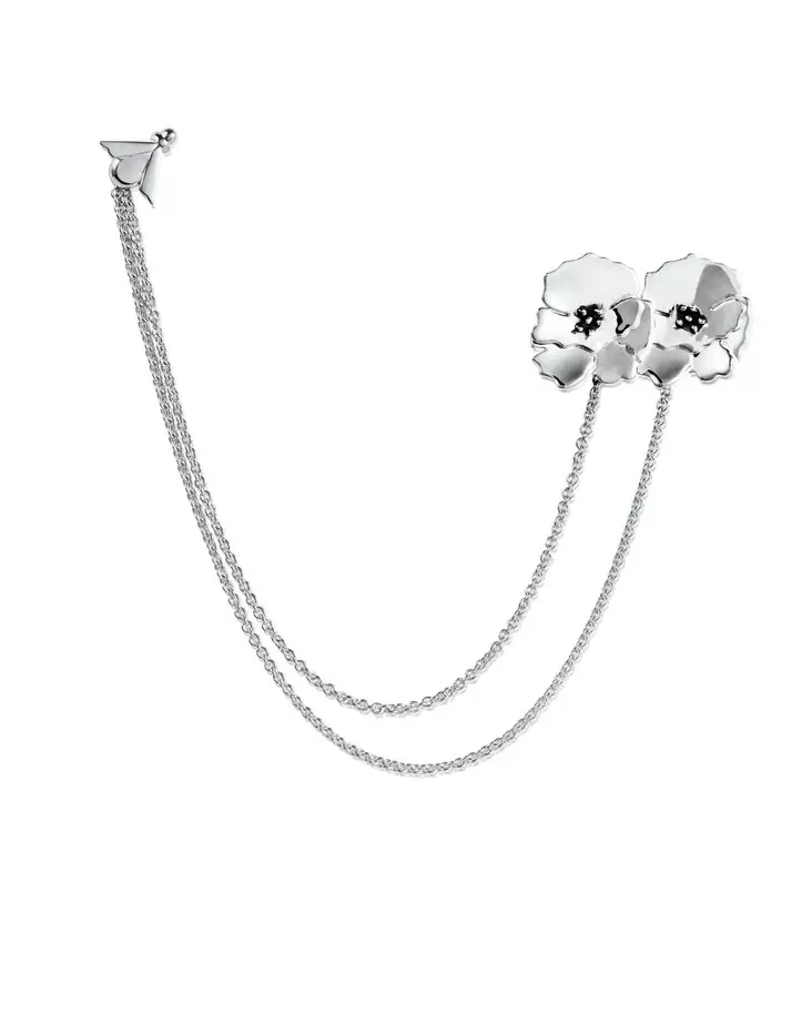 Efva Attling & Victoria Skoglund The Floral Garden - Anemone rintakoru hopeaa 15-100-02337 - Rintaneulat - 15-100-02337 - 1