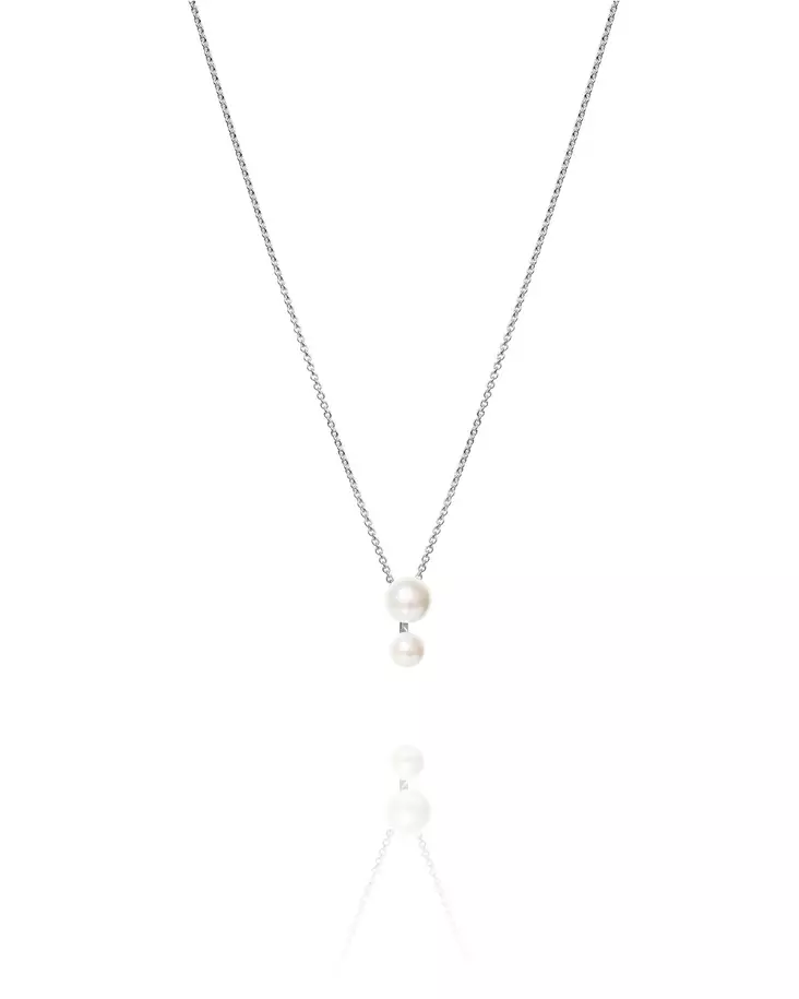 Efva Attling Drip Drop Pearl hopeinen kaulakoru 10-100-02227 - Naisten kaulakorut - 10-100-02227 - 1