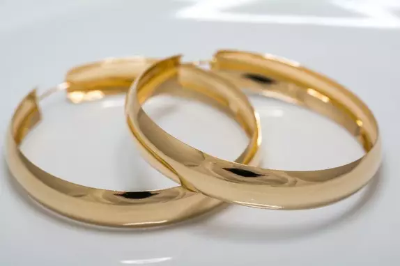 Korvarenkaat kultaa 14k koko 7 x 45 mm - Naisten korvakorut - 30017 - 1