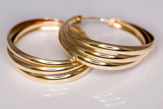 Rengas korvakorut kultaa, kolmeosainen - Naisten korvakorut - 30047 - 1