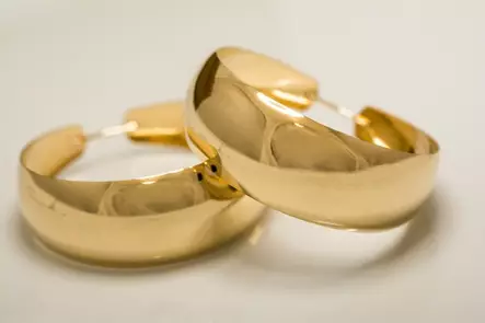 Kultaiset korvarenkaat 14 k, koko 12 x 34 mm - Naisten korvakorut - 30018 - 1