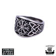 Northern Viking Jewelry "Concave Vegvisir" teräksinen sormus NVJSO026 - Titaani-ja terässormukset - NVJSO026-19 - 1