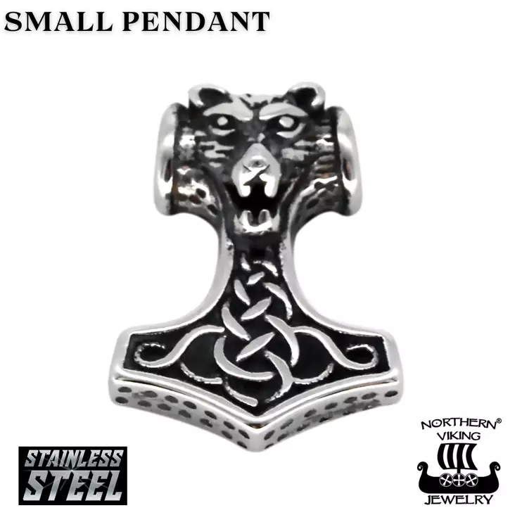 Northern Viking Jewelry "Pieni Thorin Vasara Wolf" teräksinen riipus NVJRS139 - Miesten kaulakorut - NVJRS139 - 1