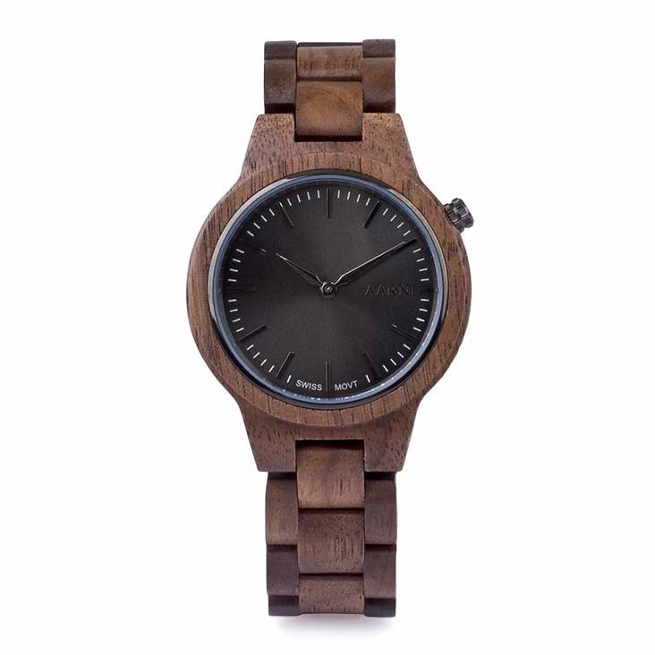 Aarni Vega-Pähkinäpuu puinen rannekello - Aarni kellot - VEGAPAHKINA - 2