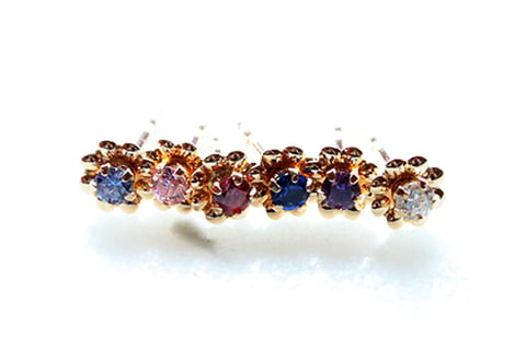 KULTAISET KUKKA KORVAKORUT - Naisten korvakorut - 20191LILA - 1