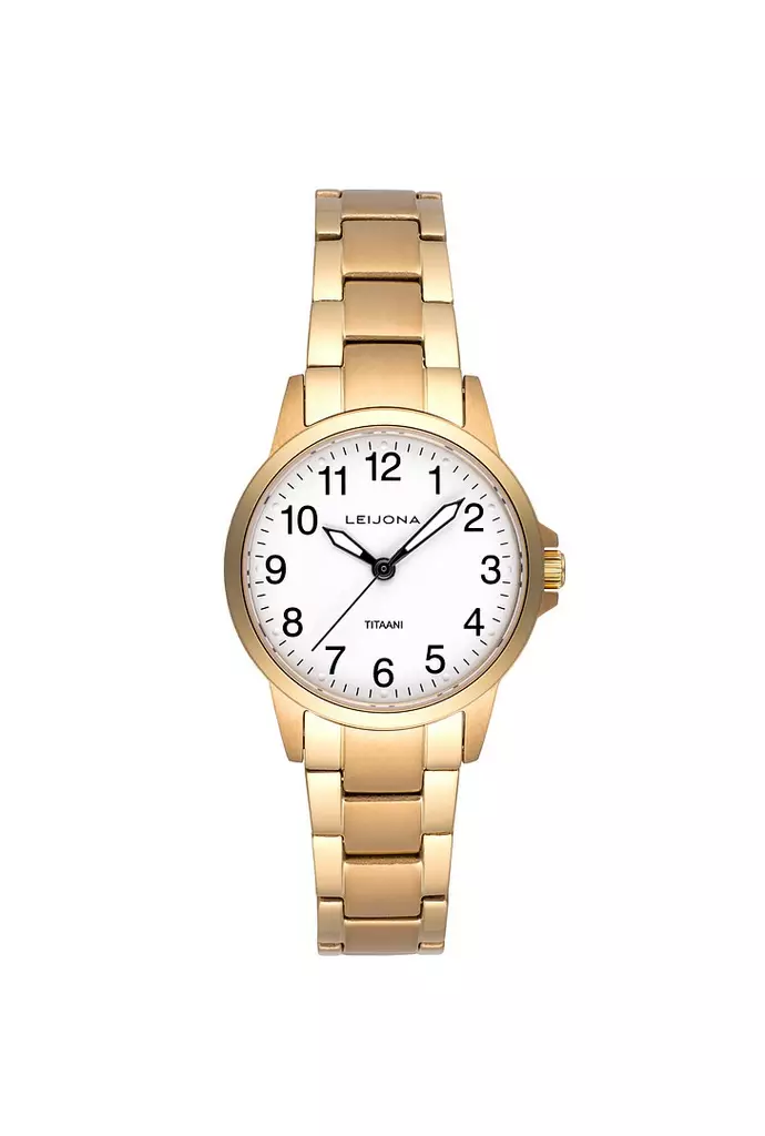 Leijona Ruokolahti naisten kullanvärinen titaanikello 5180-86-471-7A - Naisten kellot - 5180-86-471-7A - 1