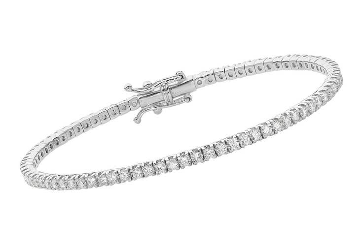 TIMANTTIRANNEKORU 1,74 karaattia, "tennisranne", valkokultaa - Naisten rannekorut - Tennisranne - 1