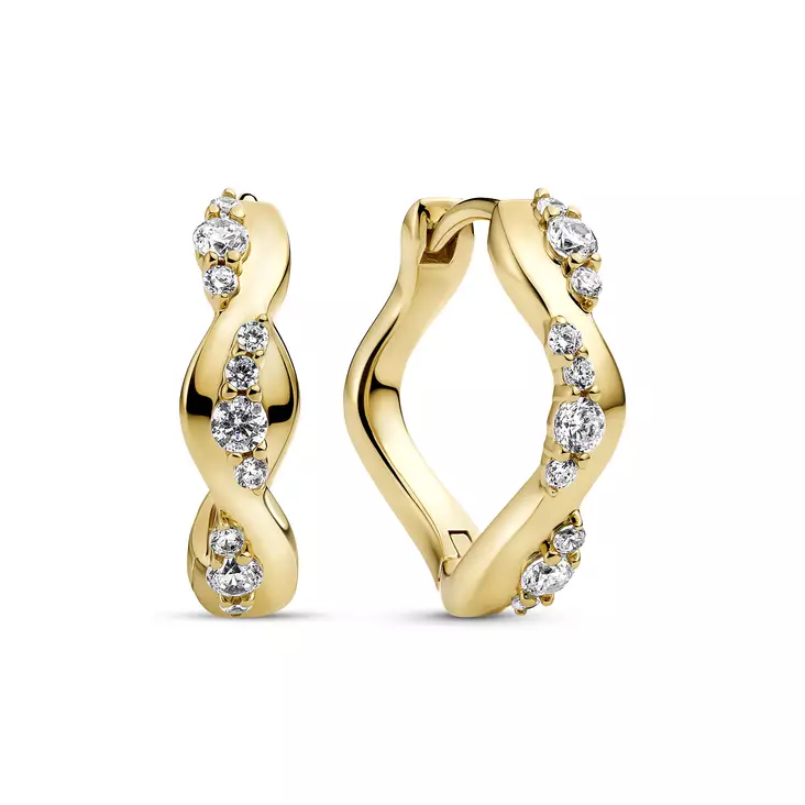 Sif Jakobs Ellera Waves Altro Creolo korvakorut SJ-E2762-CZ-YG - Naisten korvakorut - SJ-E2762-CZ-YG - 1