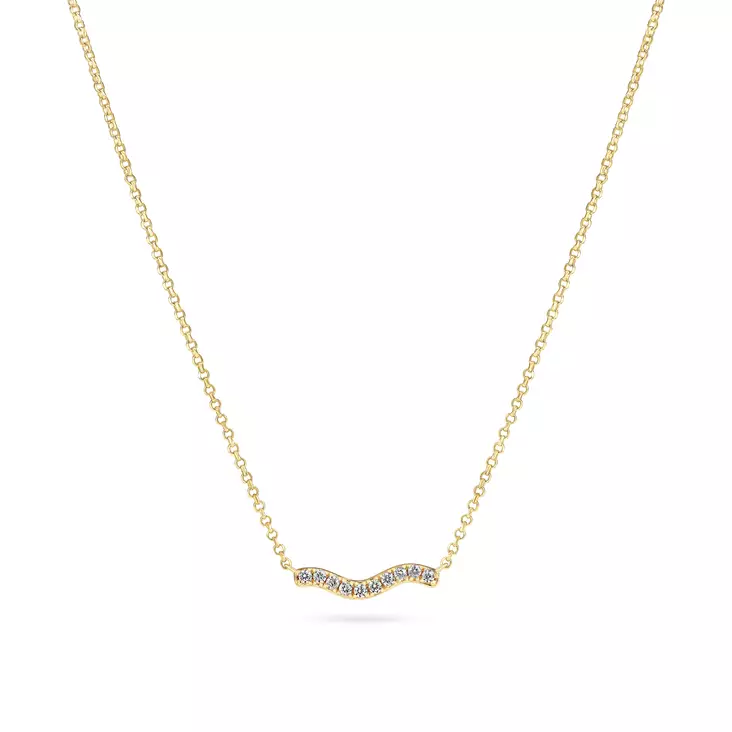 Sif Jakobs Ellera Waves kullattu kaulakoru SJ-N3859-CZ-YG - Naisten kaulakorut - SJ-N3859-CZ-YG - 1