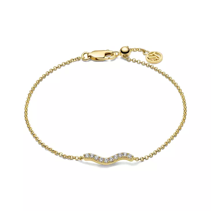 Sif Jakobs Ellera Waves rannekoru kullattua hopeaa SJ-B3859-CZ-YG - Naisten rannekorut - SJ-B3859-CZ-YG - 1