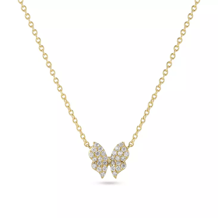 Sif Jakobs Essenza Farfalla kaulakoru kullattua hopeaa SJ-N2700-CZ-YG - Naisten kaulakorut - SJ-N2700-CZ-YG - 1