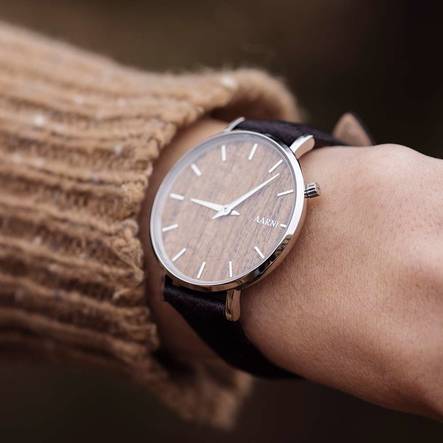 Aarni Taiga-Tiikki puinen rannekello - Aarni kellot - TAIGATIIKKI - 2