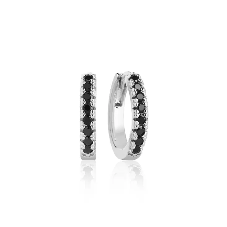 Sif Jakobs Ellera Medio hopeiset korvakorut mustilla kivillä SJ-E2859-BK - Naisten korvakorut - SJ-E2859-BK - 1