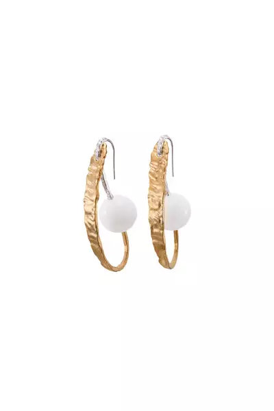 Kalevala Itu isot korvakorut lasihelmellä hopea&kullattuhopea 261001403JK - Kalevala korvakorut - 261001403JK - 1