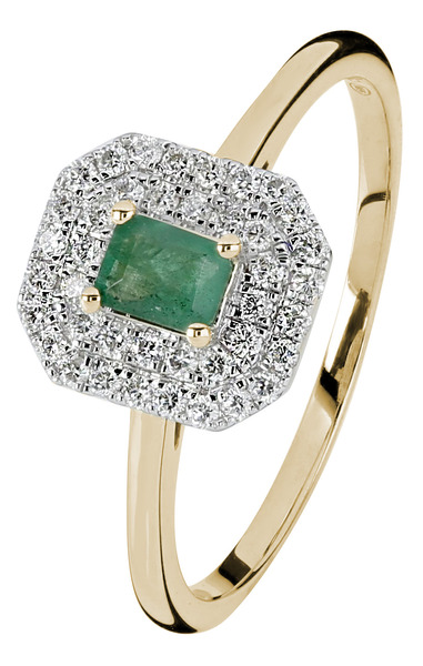 Kohinoor timantti-smaragdi sormus 0,20ct 033-9843SM - Timanttisormukset - 033-9843SM - 1