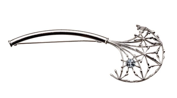 Kalevala Naisen Ääni 6767 hopeinen solki topaasilla 2167670TO - Kalevala soljet - 2167670TO - 1