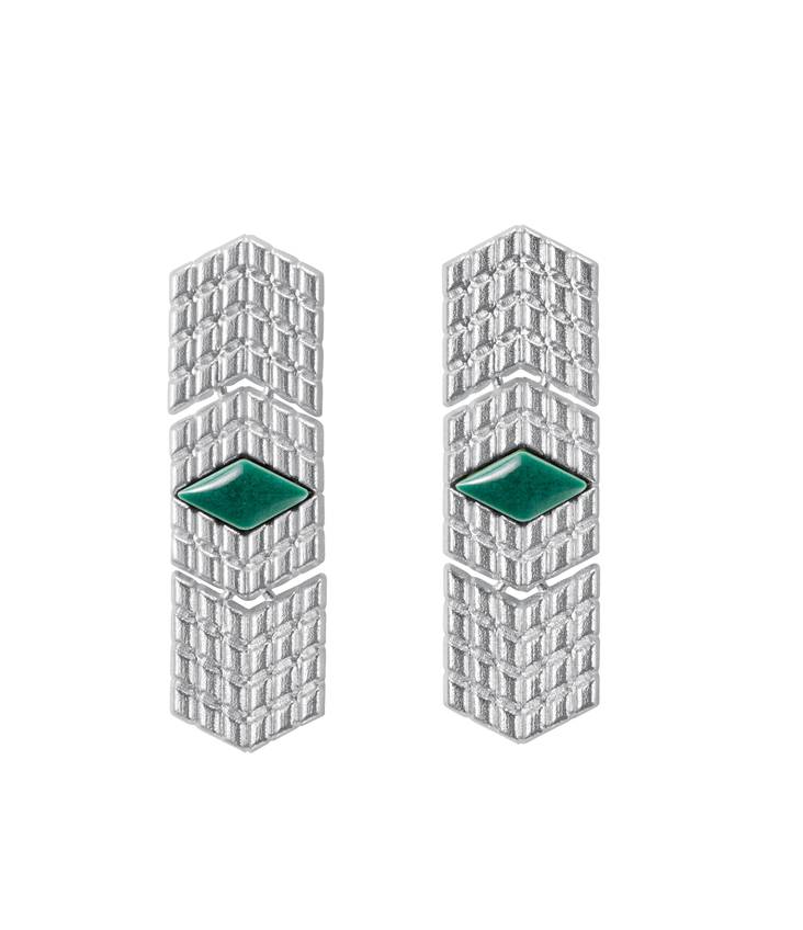 KALEVALA Haltija korvakorut hopea,sinivihreä emali.2610006J11T - Kalevala korvakorut - 2610006J11T - 1