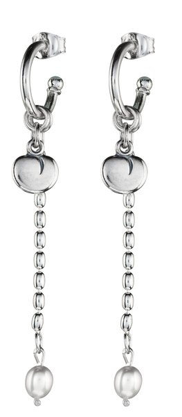 Kalevala Vanamo 6540 hopeiset korvakorut valkealla helmellä 2665400VHET - Kalevala korvakorut - 2665400VHET - 1