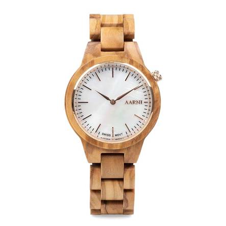 Aarni Vega-Oliivipuu puinen rannekello - Aarni kellot - VEGA-OLIIVIPUU - 1