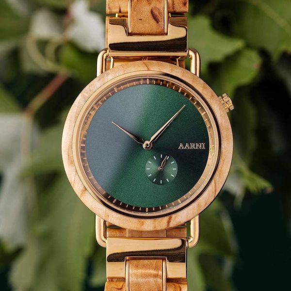 Sirius-Visakoivu miesten puinen rannekello. - Aarni kellot - SIRUSVISAKOIVU - 1