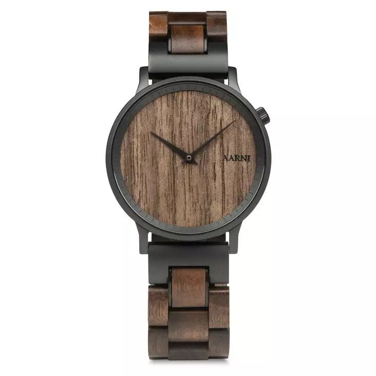 Aarni Leon-Pähkinäpuu puinen rannekello - Aarni kellot - LEONPAHKINAPUU - 1