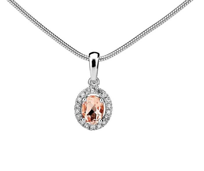 Kohinoor valkokultainen timantti/morganiitti riipus 123-P5186V - Naisten kaulakorut - 123-P5186V - 1