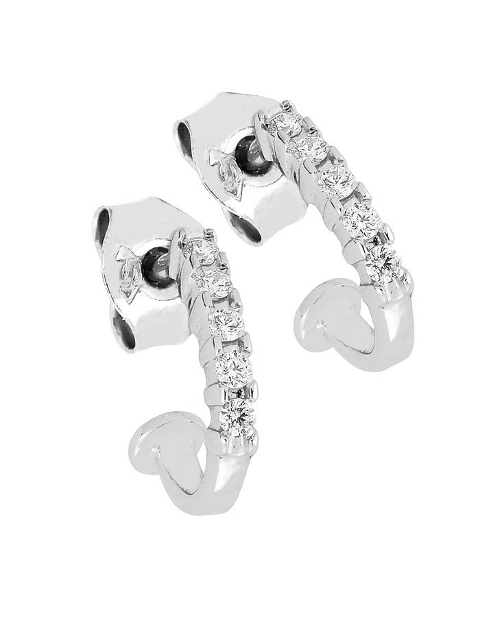 Sandberg Kastepisara L-9103w valkokultaiset timanttikorvakorut 0,10ct - Naisten korvakorut - L-9103W - 1